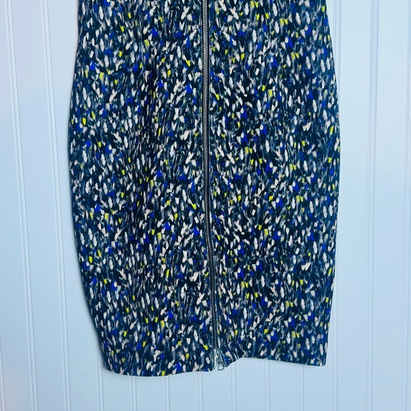Yigal Azrouel - Speckled Multi Print Zippered Sheath Dress Sz 4 Sleeveless - Picture 4 of 13